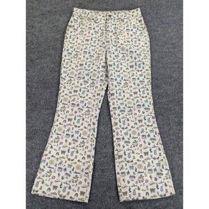 Wrangler Cream Flare Jeans with Multi-Color Print